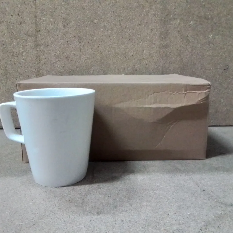 BOXED GENWARE PORCELAIN LATTE CUPS APPROXIMATELY 4