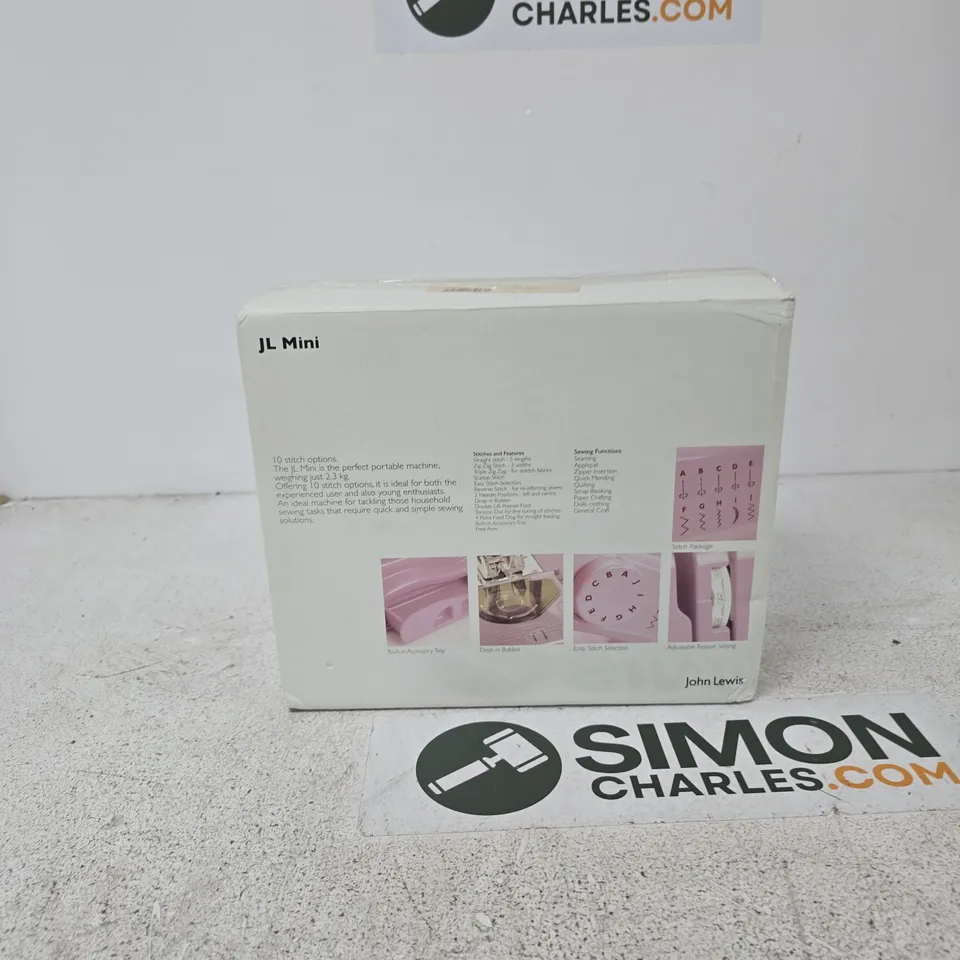 JOHN LEWIS JL MINI SEWING MACHINE – PINK, BOXED