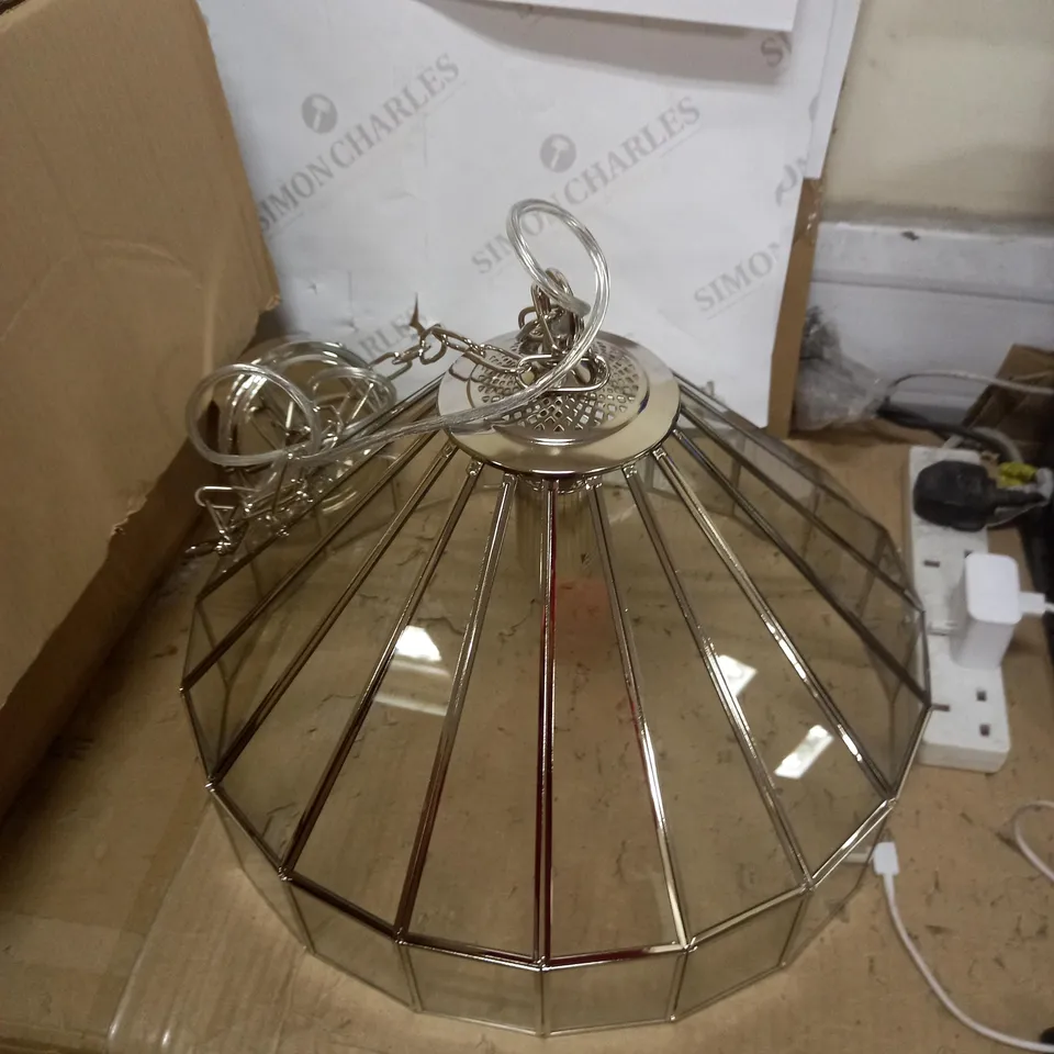 CLEAR GLASS SHADE POLISH CHROME FINISH LIGHT