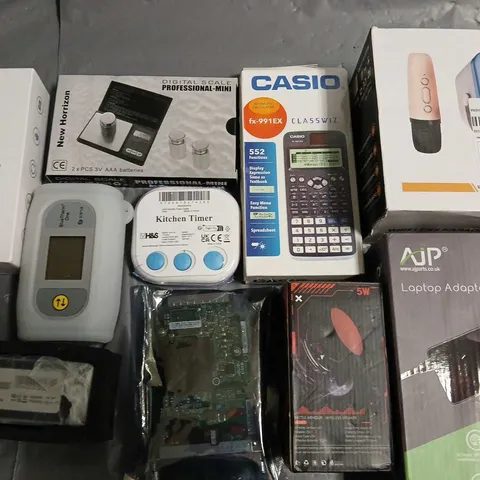 LOT OF 10 ASSORTED ITEMS TO INCLUDE MINI KAROKE SYSTEM, CASIO CALCULATOR AND DIGITAL SCALES