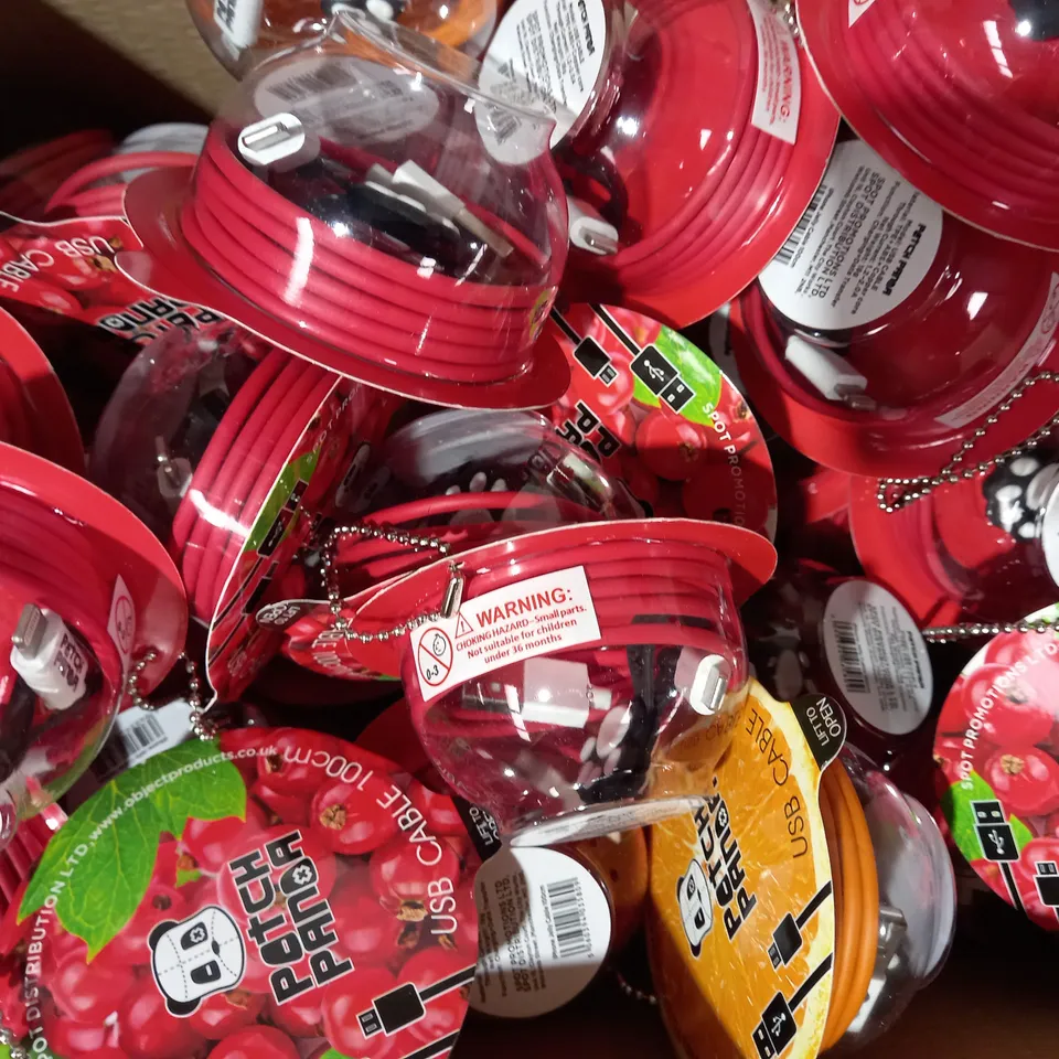 BOX OF APPROXIMATELY 60 PATCH PANDA US CABLES IN VARIOUS COLOURS