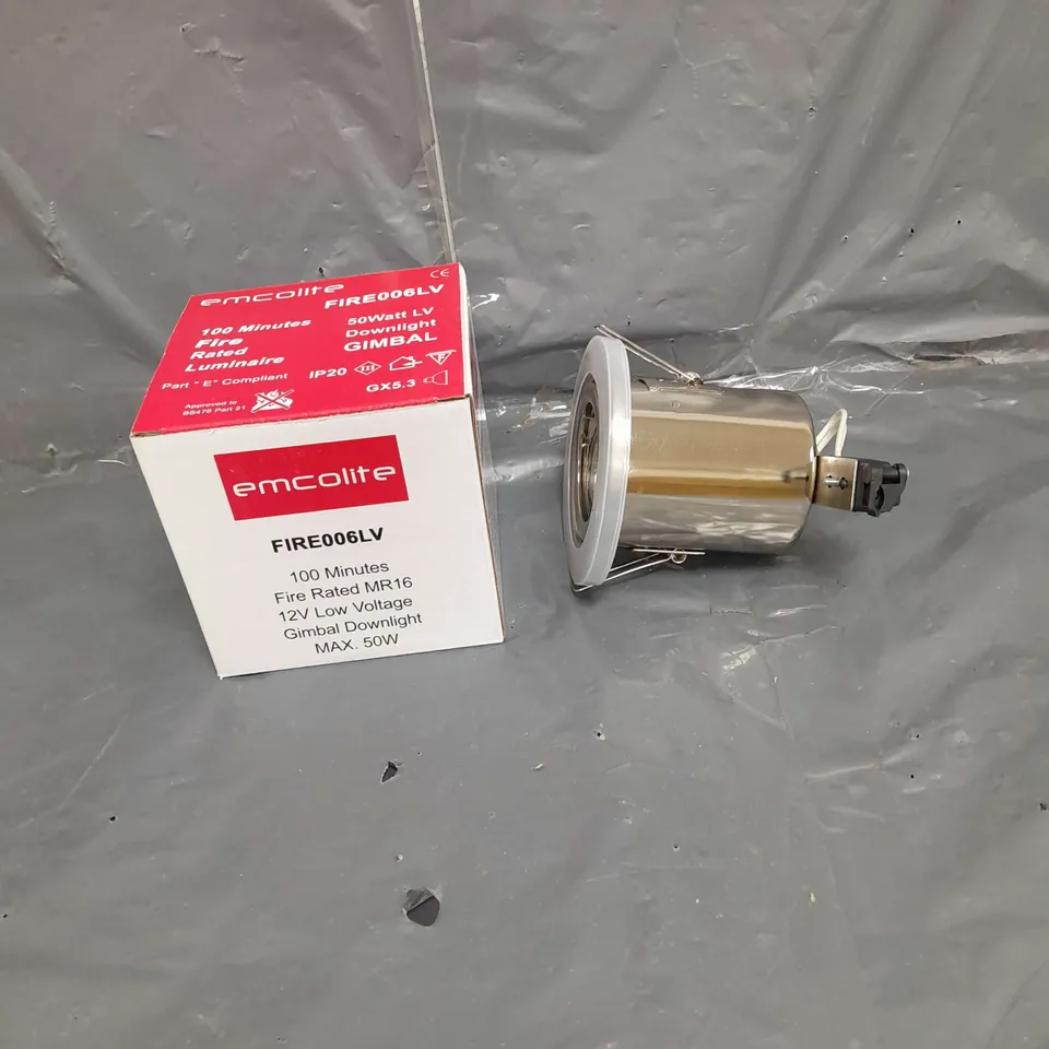 CAGE OF APPROXIMATELY 160 EMCOLITE GIMBAL DOWNLIGHTS IN SILVER FIRE006LV - COLLECTION ONLY