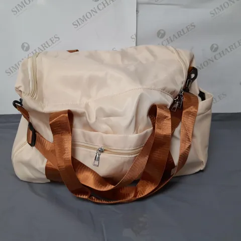 LARGE FIORETTO CREAM AND GOLD GYM BAG