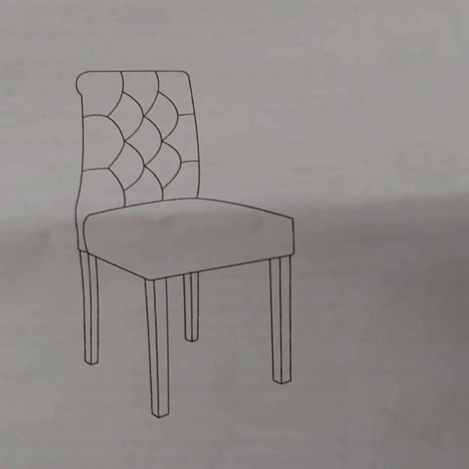 BOXED SET OF 2 DESIGNER FABRIC DINING CHAIRS IN GREY (1 BOX)