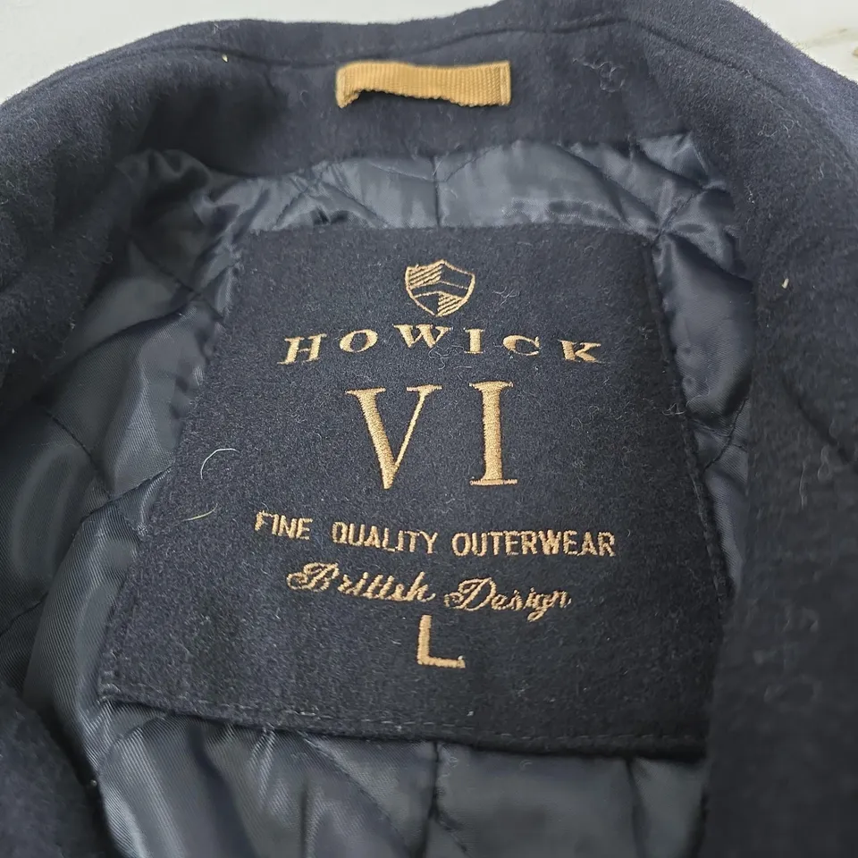 HOWICK VI FINE QUALITY OUTERWEAR COAT – NAVY, MEN'S UK SIZE L