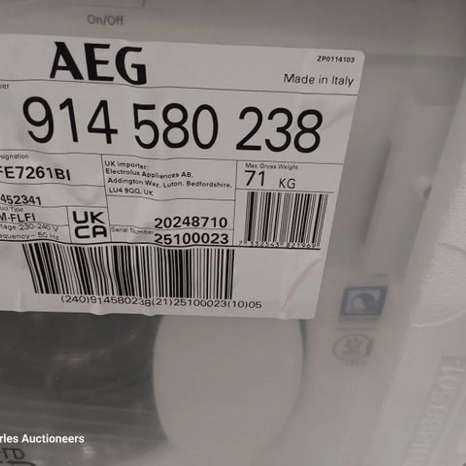 AEG 7000 SERIES INTEGRATED PRO STREAM WASHING MACHINE WHITE MODEL L7FE7261BI RRP £625