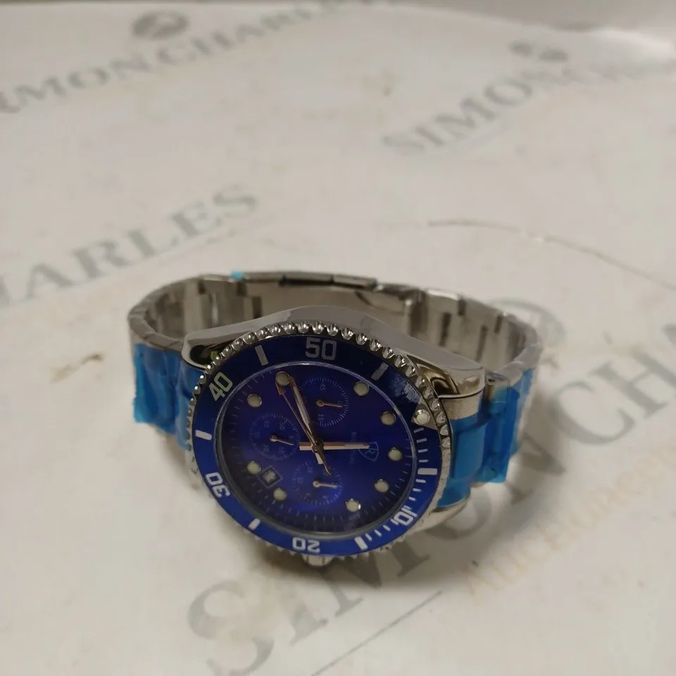 MENS RUCKSTUHL CHRONOGRAPH 8829 WATCH – BLUE DIAL - STAINLESS STEEL STRAP – 3ATM WATER RESISTANT – DATE FUNCTION