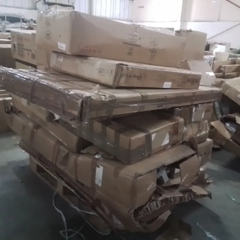 PALLET OF ASSORTED HOUSEHOLD FURNITURE TO INCLUDE;SELF ASSEMBLY OPEN WARDROBE,WALL SHELF,BAR STOOLS