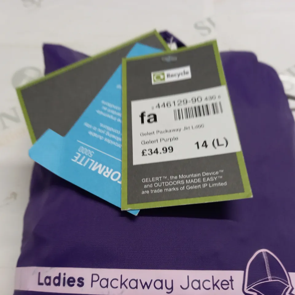 GELERT PURPLE LADIES PACKAWAY JACKET - 14 L