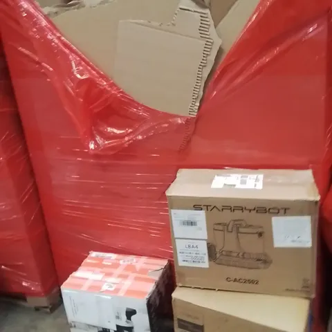 PALLET OF ASSORTED HOUSEHOLD GOODS AND PRODUCTS TO INCLUDE;STEAMER,SPOT CLEANER,CARPET CLEANER
