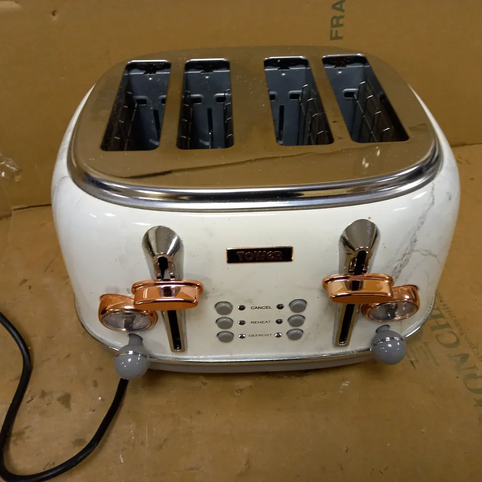 TOWER MARBLE ROSEGOLD 4-SLICE TOASTER