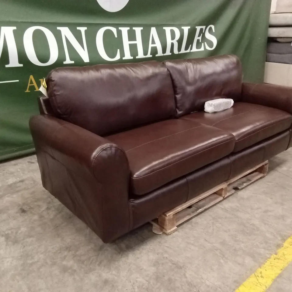 BAILEY 4 SEATER LEATHER SOFA - CHOCOLATE RRP £849