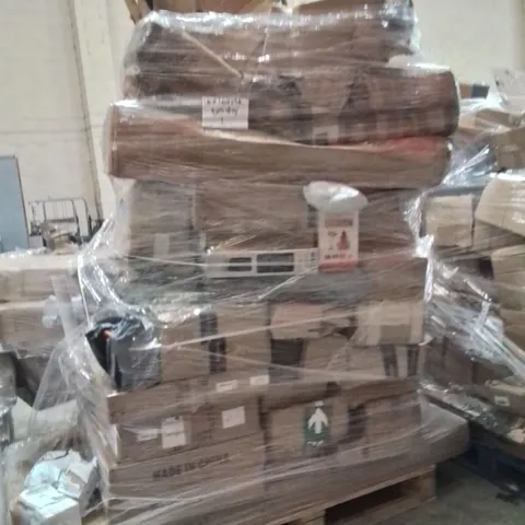 PALLET OF ASSORTED HOUSEHOLD GOODS AND PRODUCTS TO INCLUDE;MINI CHOCOLATE FOUNTAIN,WOMEN'S SHOES,POPCORN MAKER