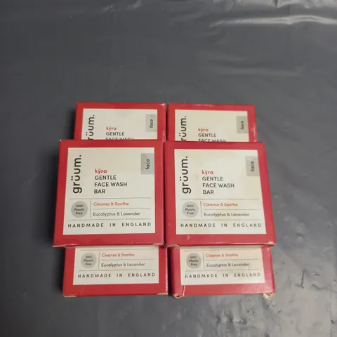 LOT OF 6 GRUUM GENTLE FACE WASH BARS 35G