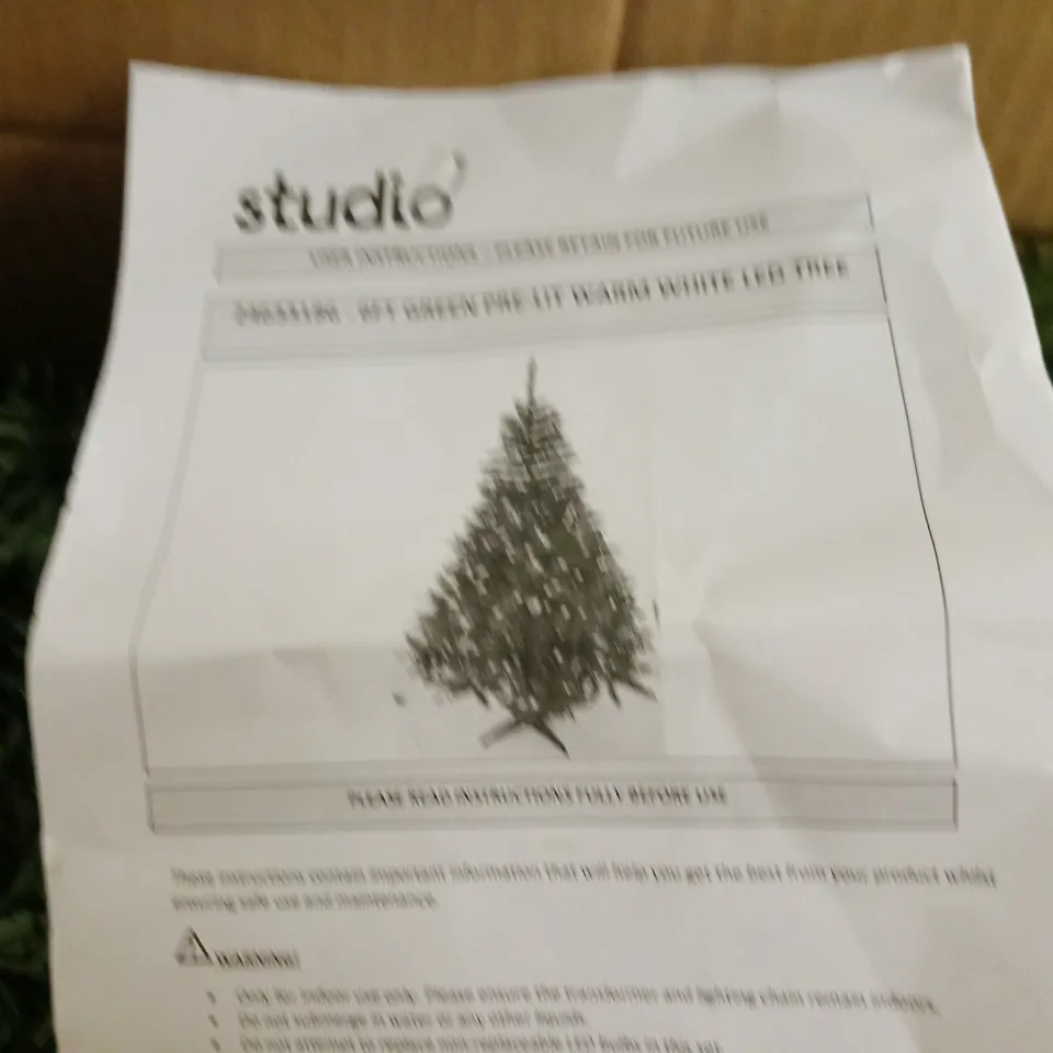 STUDIO 6FT GREEN PRE LIT CHRISTMAS TREE