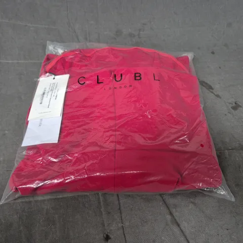 CLUB L LONDON RED STRAPLESS BANDEAU FISHTAIL MAXI DRESS – UK 10