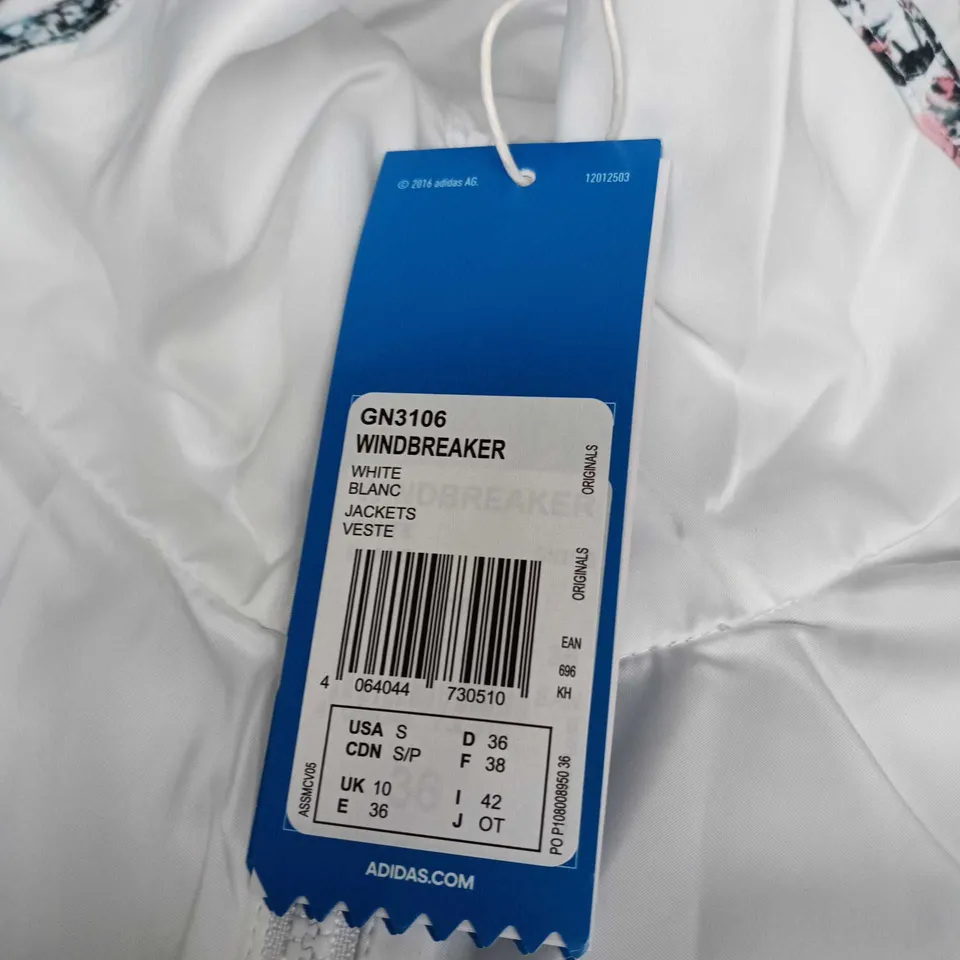 ADIDAS WINDBREAKER WHITE JACKET – WOMEN'S, UK 10