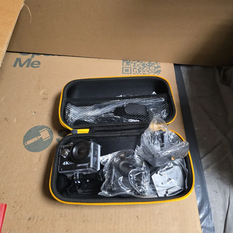 DBPOWER 4K ACTION CAMERA WITH ZIP CASE AND ACCESSORIES