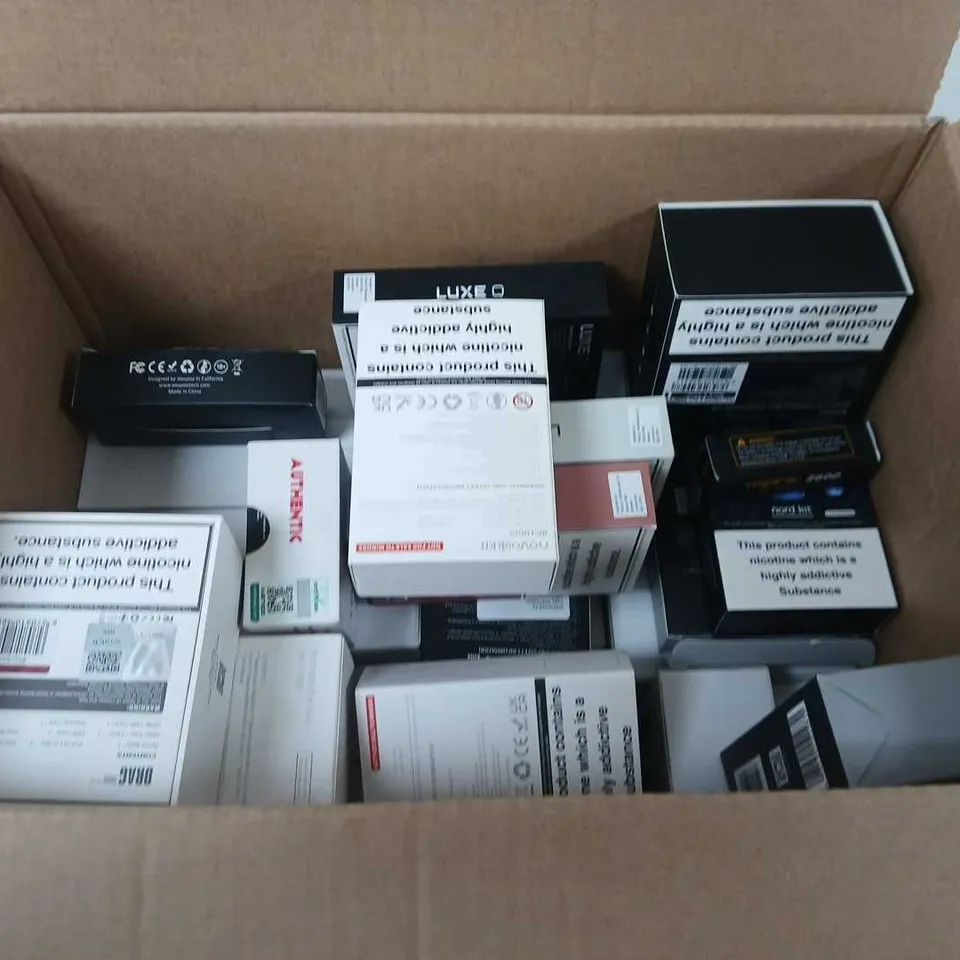 BOX OF APPROXIMATELY 35 ASSORTED E-CIGARETTES AND COMPONENTS TO INCLUDE:  SMOK X-PRIV KIT 
