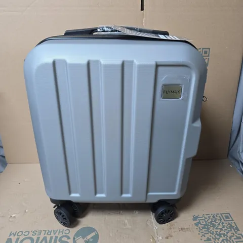 FLYMAX SILVER HARD-SHELL CARRY-ON LUGGAGE, 45X36X20 CM, 2.2 KG