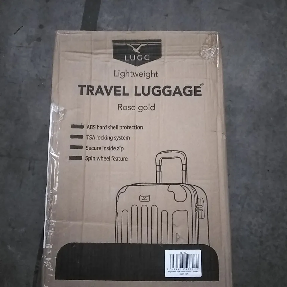 BOXED LUGG LIGHTWEIGHT TRAVEL LUGGAGE CASE - ROSE GOLD 