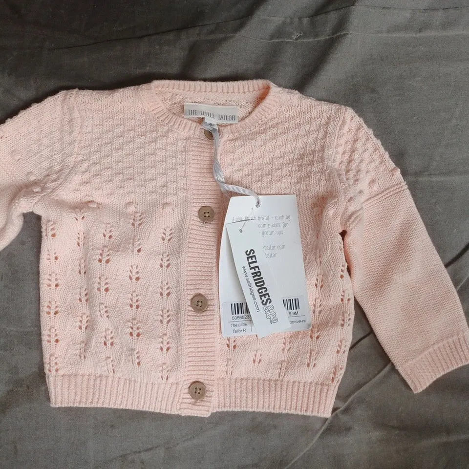 THE LITTLE TAILOR PINK POINTELLE CARDIGAN SIZE 6-9 MONTHS