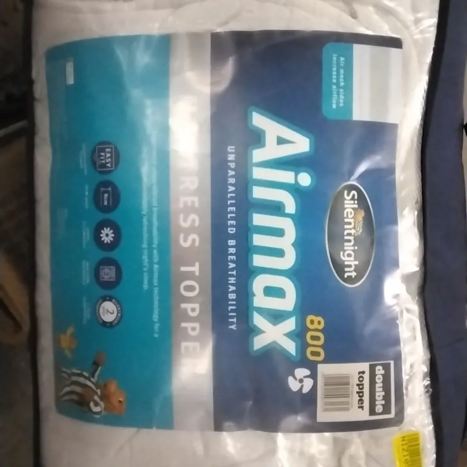 BAGGED SILENTNIGHT AIRMAX 800 MATTRESS TOPPER - SIZE DOUBLE