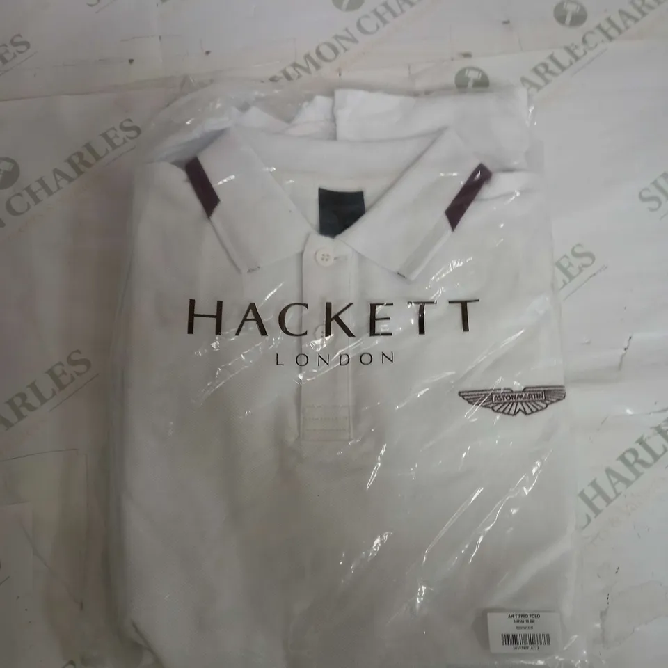 SEALED HACKET LONDON ASTON MARTIN POLO SHIRT IN WHITE - MEDIUM