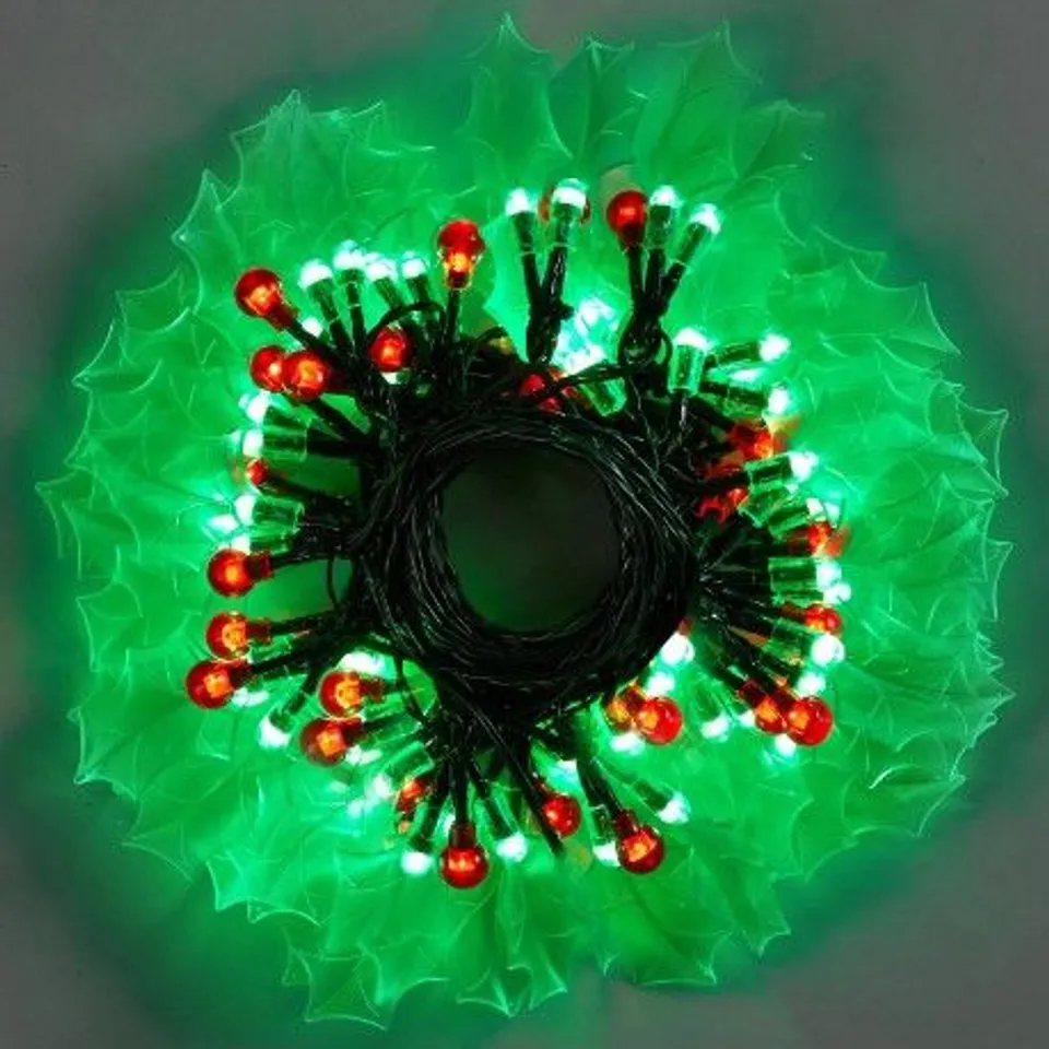 FESTIVE 90 LED HOLLY INDOOR CHRISTMAS LIGHTS