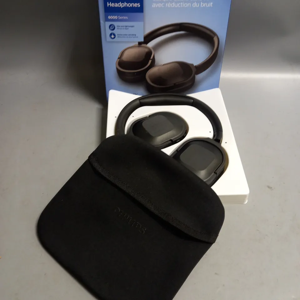 BOXED PHILIPS WIRELESS HEADPHONES WITH NOISE CANCELLING 6000 SERIES