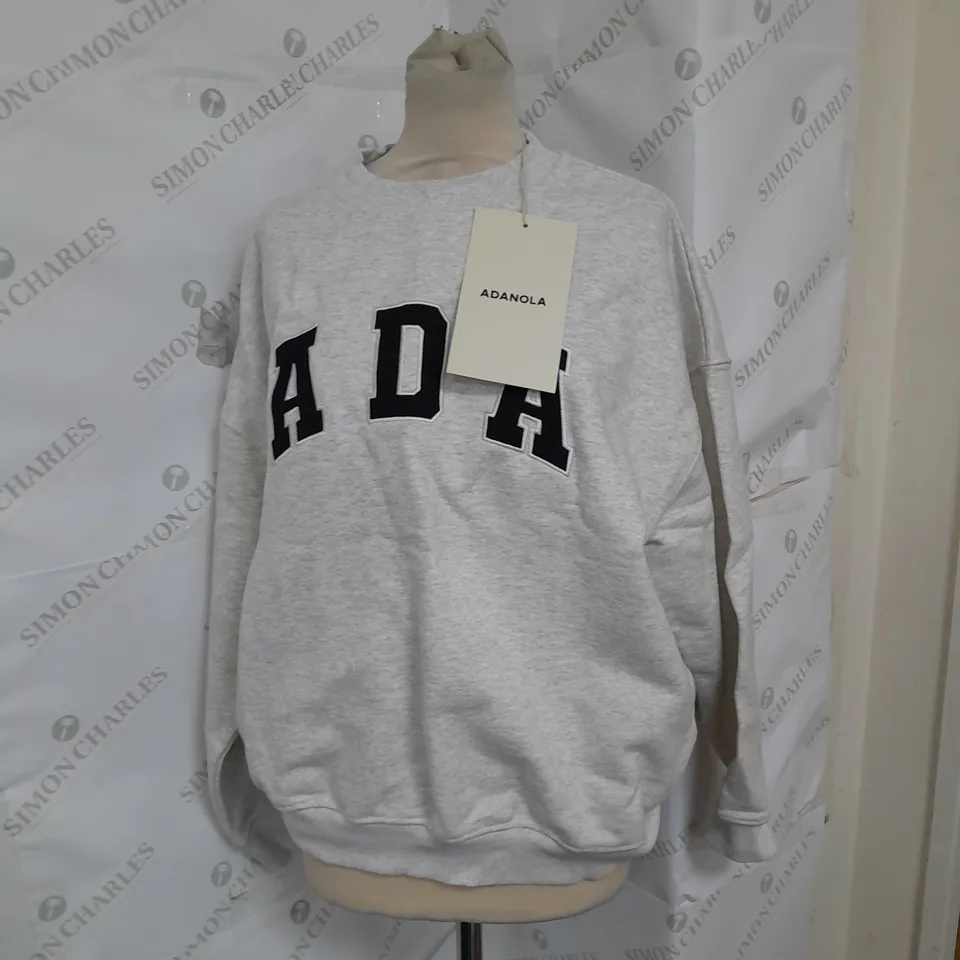 ADANOLA OVERSIZED SWEATSHIRT IN LIGHT GREY MELANGE SIZE S