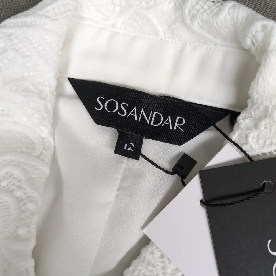 SOSANDER LACE JACKET IN WHITE - SIZE 12