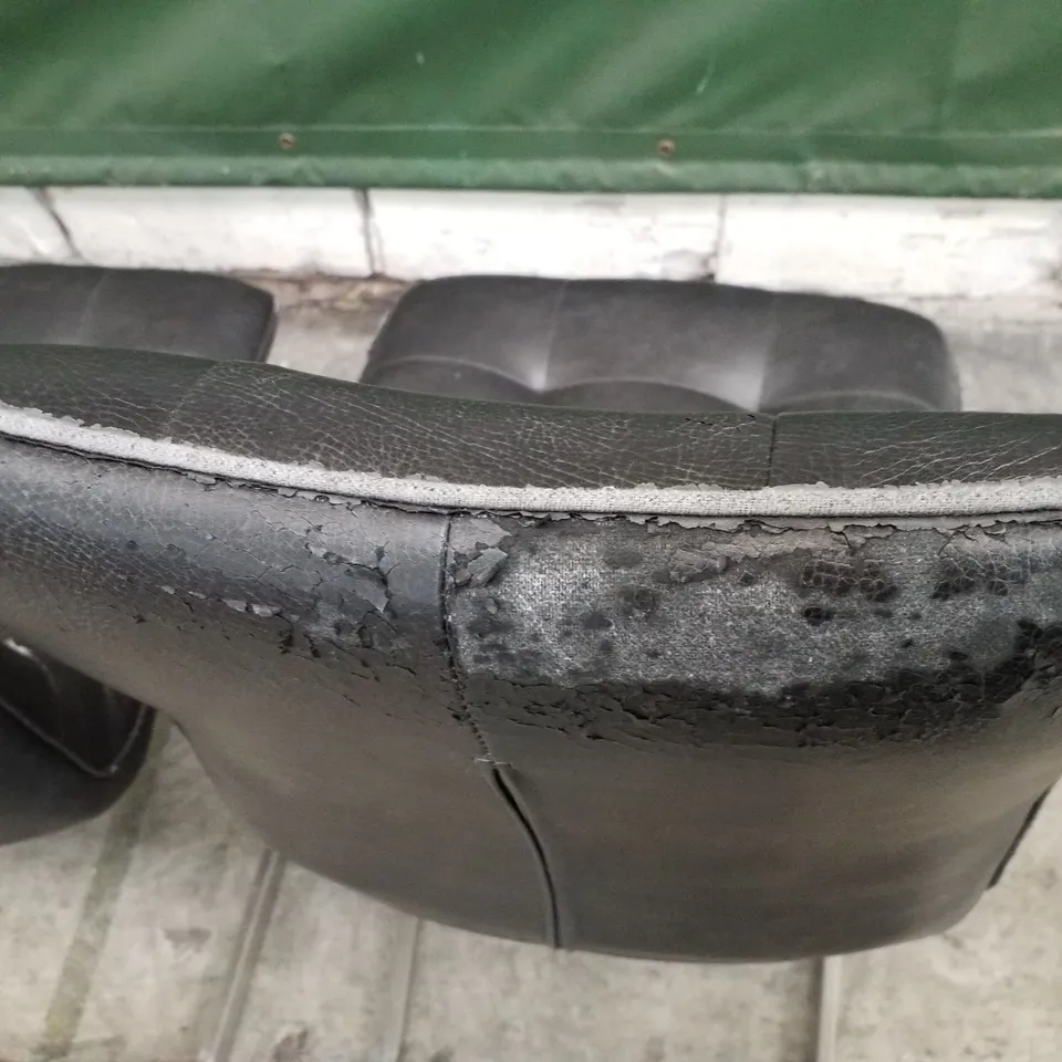 SET OF 2 BLACK LEATHER CHAIRS
