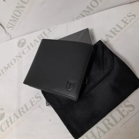 TEEHON LEATHER WALLET IN BLACK & ORANGE