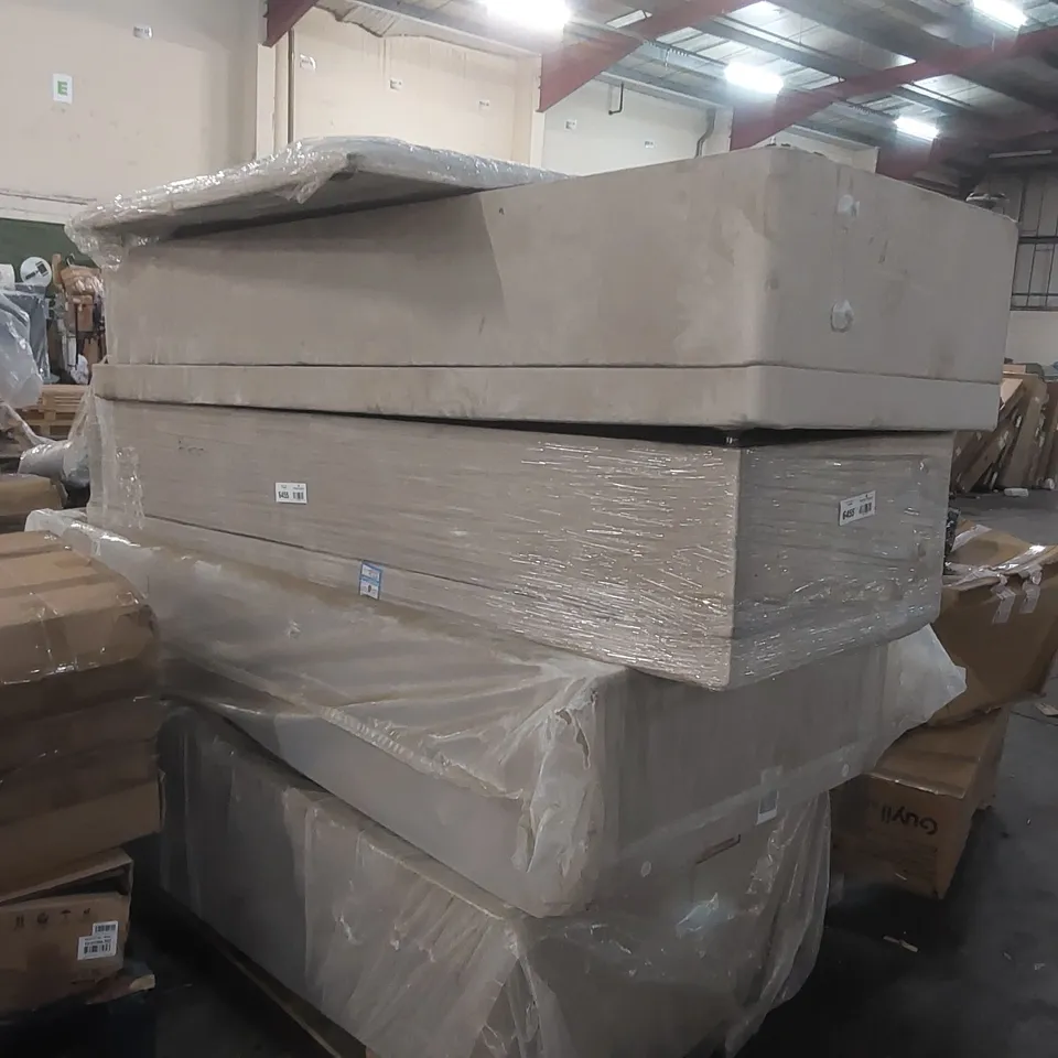 PALLET OF ASSORTED DIVAN BASE PARTS AND 1x HEADBOARD