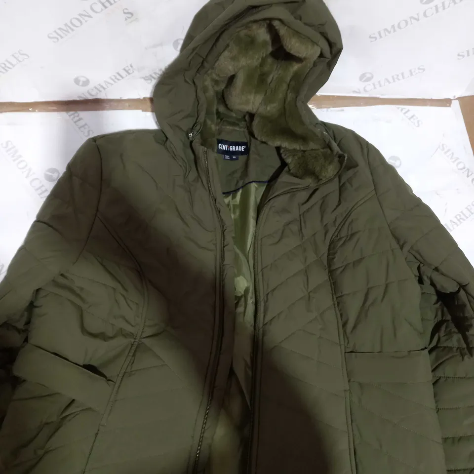 CENTIGRADE MID LENGTH COAT OLIVE SIZE XL