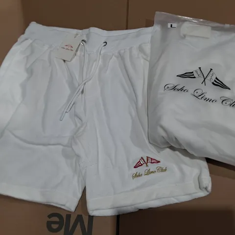 LOT OF APPROXIMATELY 12 SOHO BOYZ CLUB SHORTS IN WHITE - L