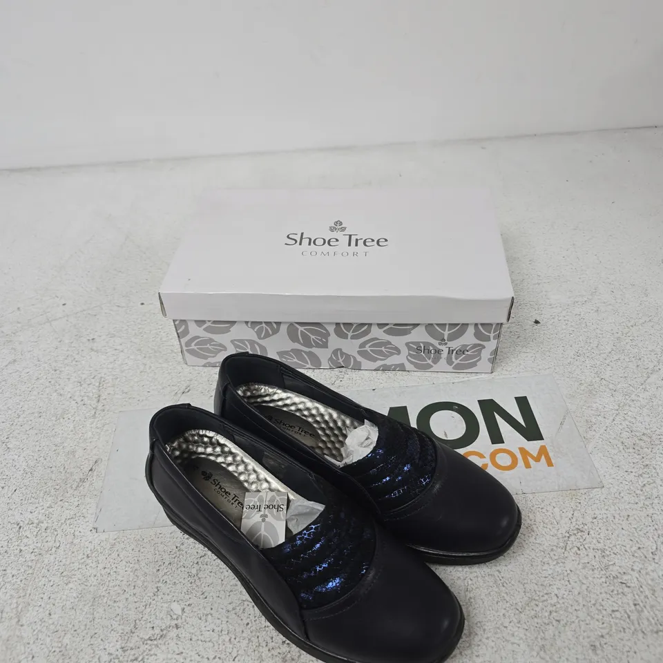 SHOE TREE COMFORT IRENE NAVY WOMEN’S SLIP-ON SHOES – UK 4