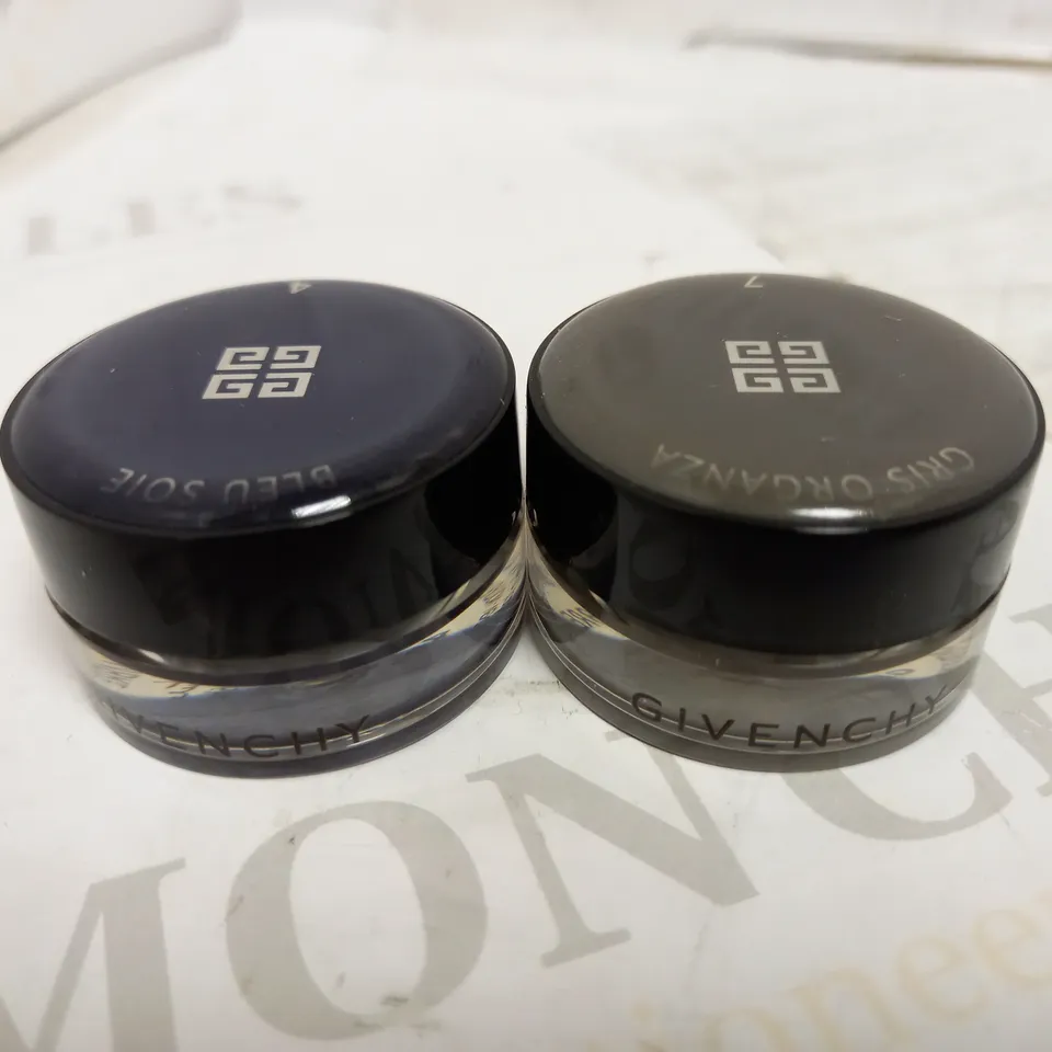 LOT OF 2 GIVENCHY OMBRE COUTURE CREAM EYESHADOW POTS IN GRIS ORGANZA & BLEU SOIE
