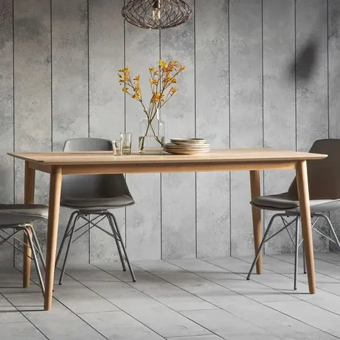 BOXED DUNELM MANILA 6 SEATER DINING TABLE, OAK