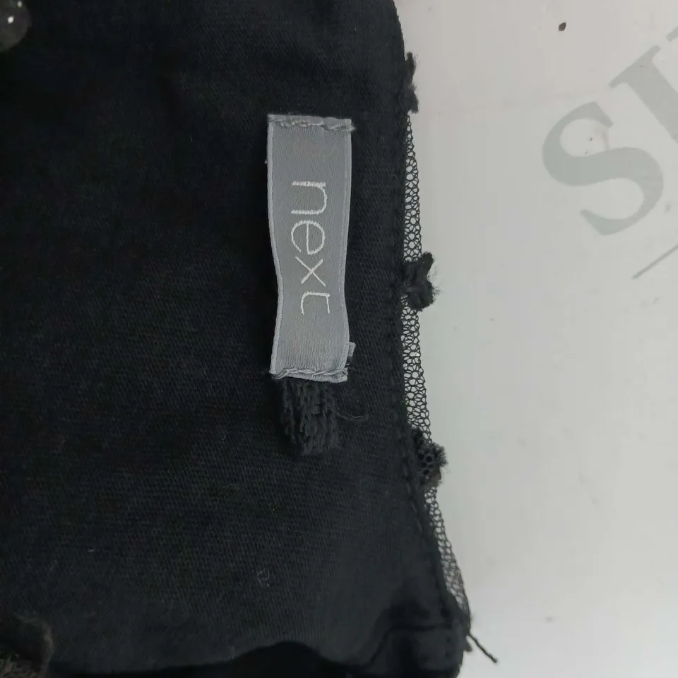 NEXT SEQUIN LACE TOP BLACK