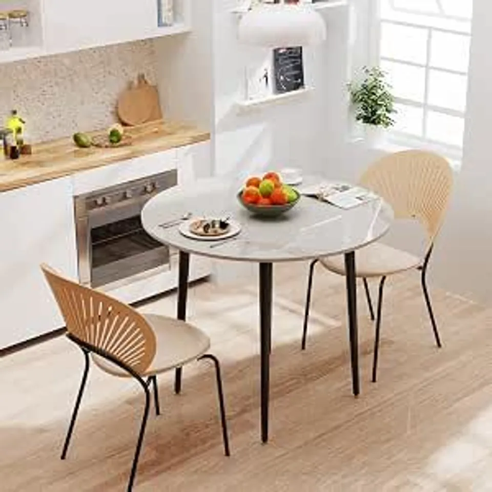 BOXED 32" SINTERED STONE EFFECT DINING TABLE ROUND (1 BOX)