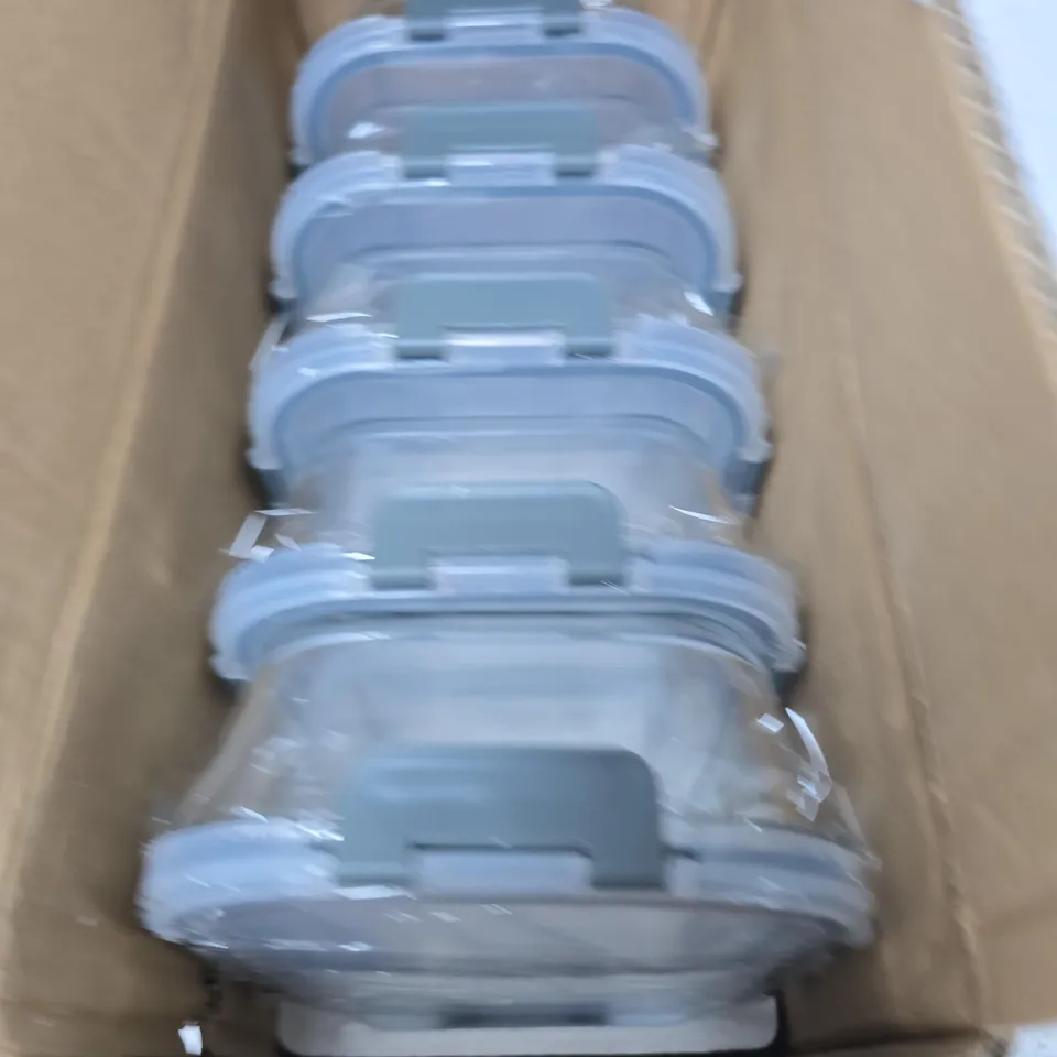 SET OF 6 CLEAR GLASS FOOD STORAGE CONTAINERS