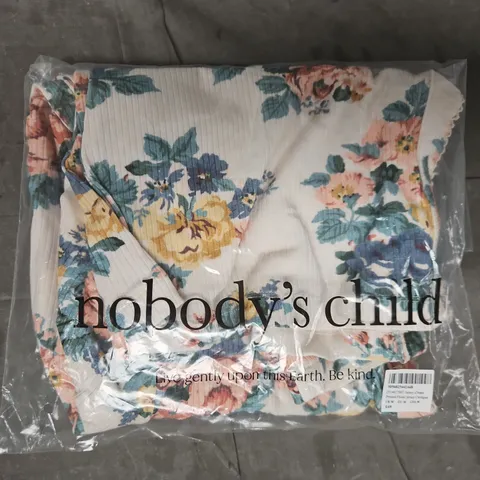 BAGGED NOBODY'S CHILD PRINTED FLORAL JERSEY CARDIGAN IN JERSEY CREAM SIZE MEDIUM