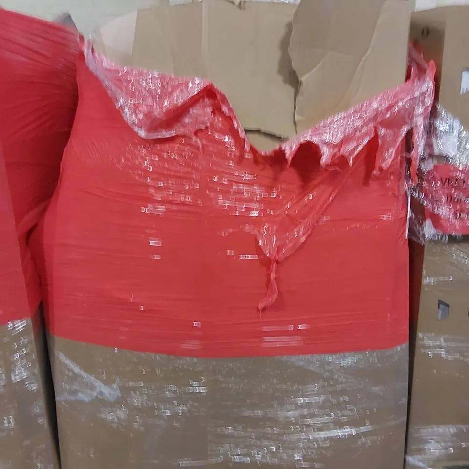 PALLET OF ASSORTED ITEMS INCLUDING: POP UP TENT, AIR COMPRESSOR, UMBRELLA, NON STICK FRYING PAN, MAKE UP MIRROR