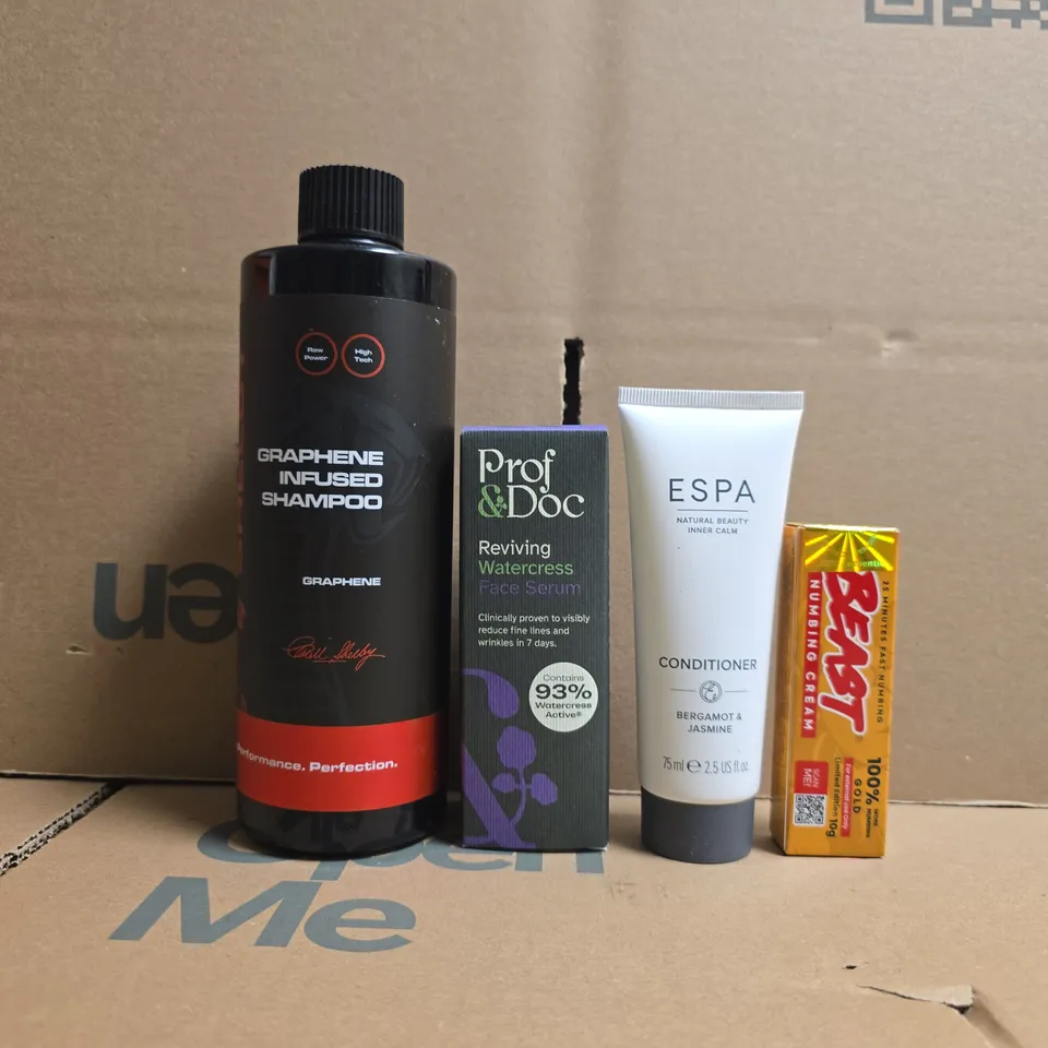 APPROXIMATELY 12 ASSORTED COSMETIC ITEMS TO INCLUDE BEAST NUMBING CREAM, ESPA, ETC - COLLECTION ONLY
