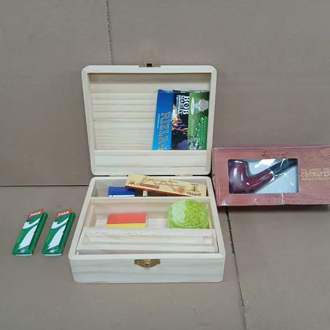 LARGE ASSORTMENT OF SMOKING ITEMS TO INCLUDE ROLLING PAPERS AND PIPES, ETC