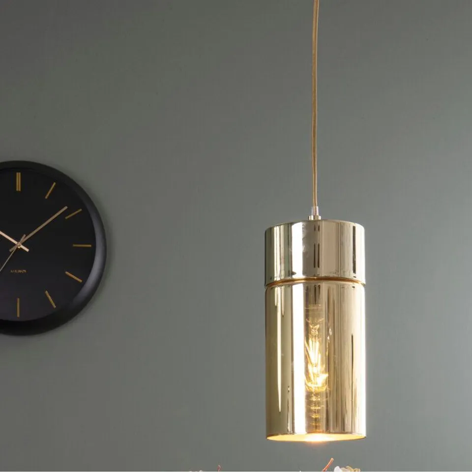 BOXED LAX 1-LIGHT CYLINDER GOLD PENDANT 