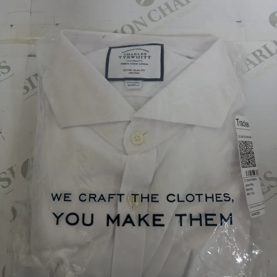 CHARLES TYRWHITT EXTRA SLIM FIT SHIRT IN WHITE - 44/89in