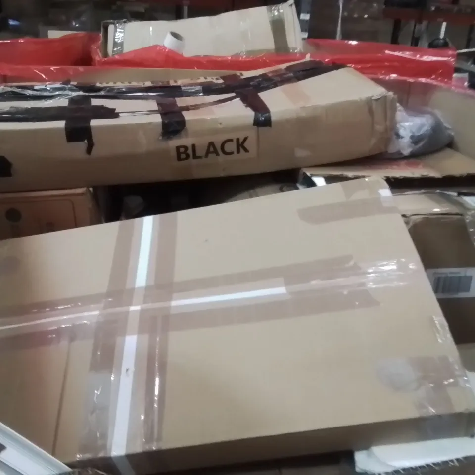 PALLET OF ASSORTED HOUSEHOLD GOODS AND PRODUCTS TO INCLUDE;OVAL MIRROR,YOGA MAT,TRICYCLE